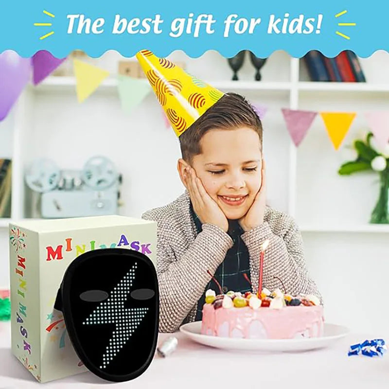 LED Mask with Gesture Sensing Children Electronic Light up Mask