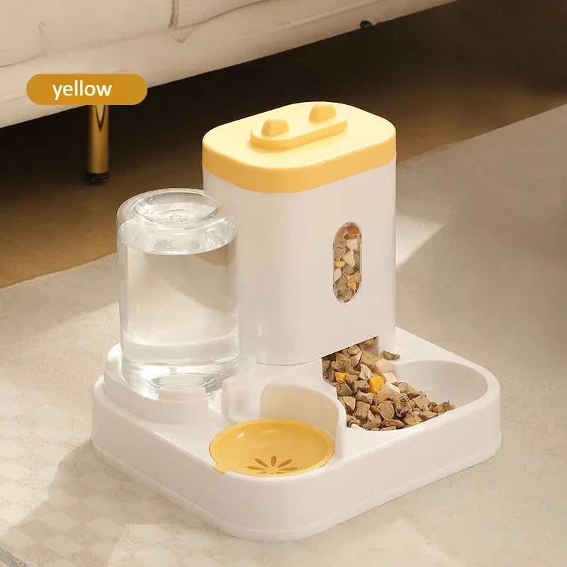 Automatic Pet Feeder and Water Dispenser 2in1 Raised Food Bowl with Water Fountain