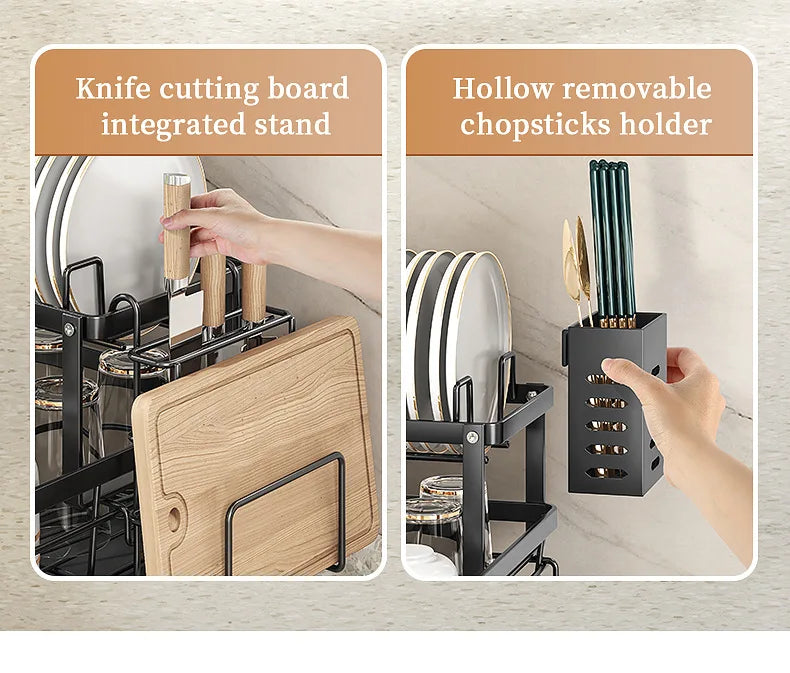 Dish Drying Rack Kitchen Adjustable Stainless Steel Cutting Board Organiser Dish Bowl Drainer Storage Rack Kitchen Utensils