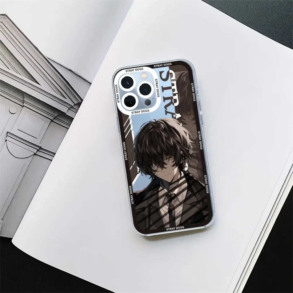 Anime Bungo Stray Dogs Transparent Phone Case – Compatible with iPhone 11, 12 Mini, 13, 14, 15 Pro Max