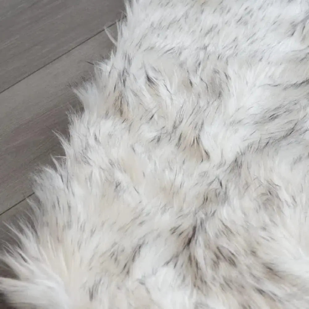 White And Grey Area Rugs 9X12 Living Room Large Washable Faux Fur Rugs For Bedroom Nursery Shaggy Sheepskin Fur Rectangle Rug