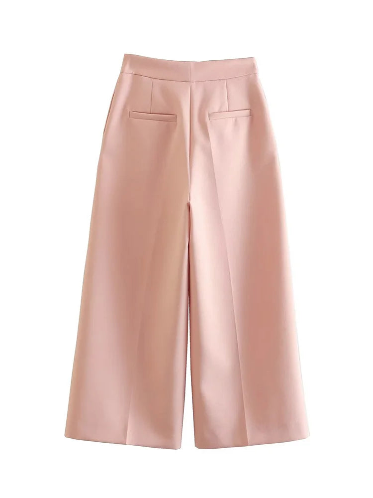 2 Piece Set Pink Tank Tops & Straight Leg Pants