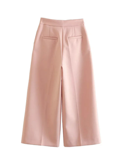 2 Piece Set Pink Tank Tops & Straight Leg Pants