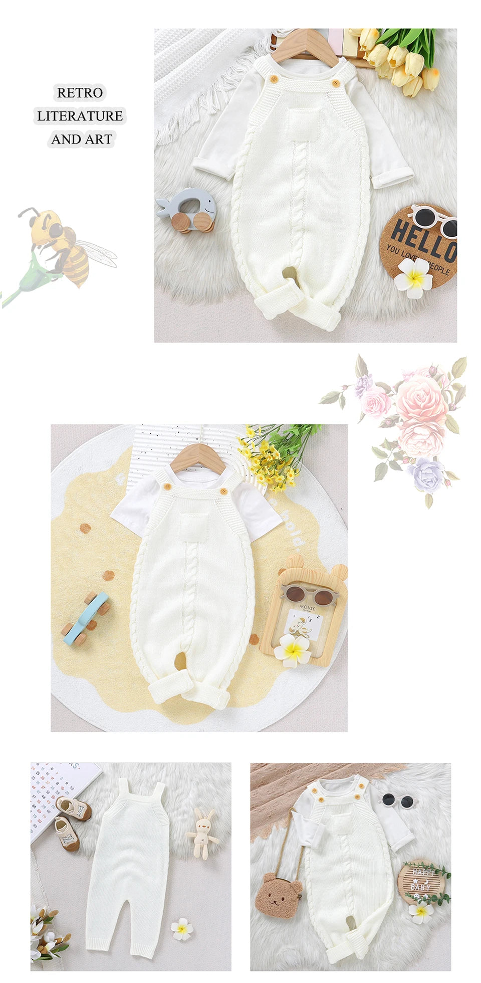 Baby Rompers for Boys Girls Solid Sleeveless Knitted Jumpsuits Playsuits 0-18m One Piece Newborn Netural Outfits Toddler Clothes