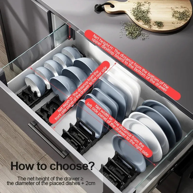 Retractable Drawer Bowls Plate Storage Holder Shelves Countertop Sink Supplies Shelf Kitchen Under Cabinet Adjustable Dish Rack