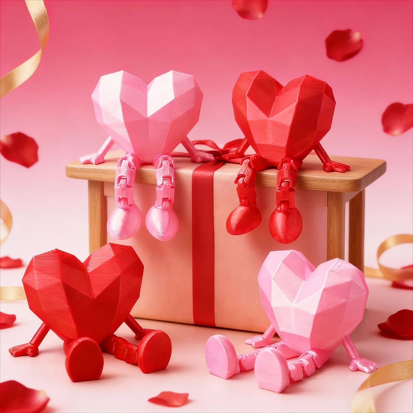 2026 Valentine's Day Heart Joint Miniature Figurine Doll Happy Valentine's Day Party Decor for Home Creative Valentine Love Gift