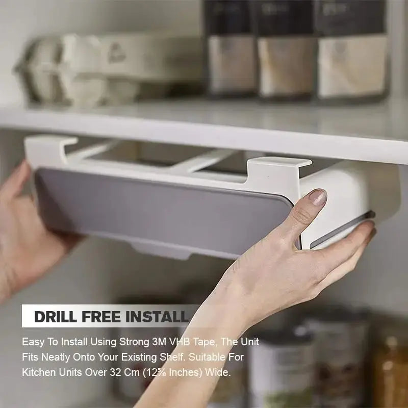 Wall mounted Kitchen Spice Rack Slide Out Drawer Self-adhesive Seasoning Bottle Storage Rack Plastic Spice Organiser for Kitchen