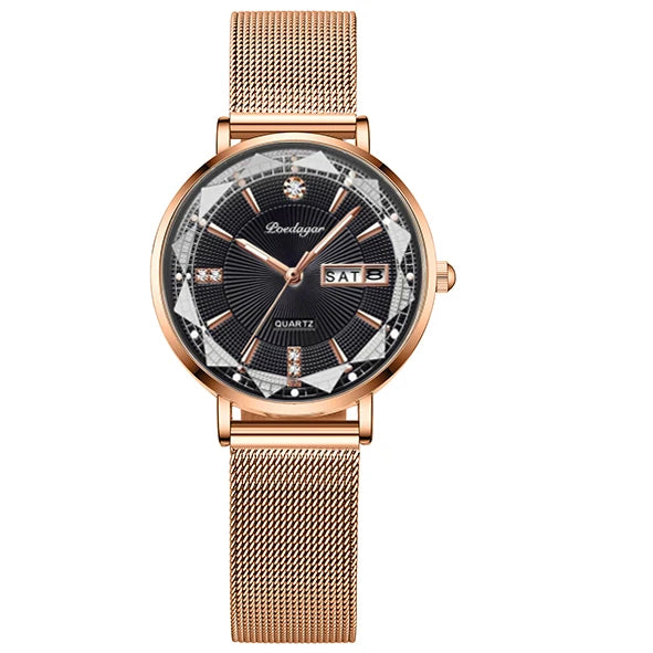 POEDAGAR Top Luxury Brand Woman Watch Waterproof Date Week Elegant Ladies Wristwatch High Quality Fashion Quartz Women's Watches