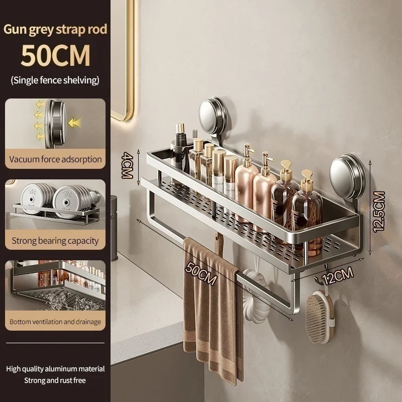 Suction cup storage rack, bathroom, non perforated artifact, toilet, washbasin, bathroom, wall mounted storage