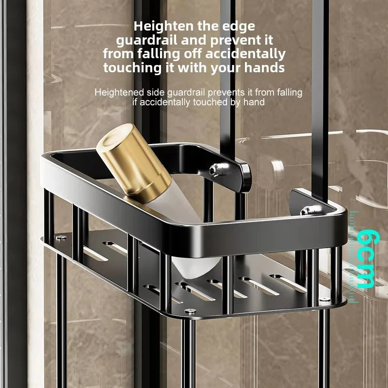 1/2/3 Tiers Bathroom Punch Free Wall-mounted Storage Rack Shower Room Over The Door Toiletries Organizer Bathroom Hanging Shelf
