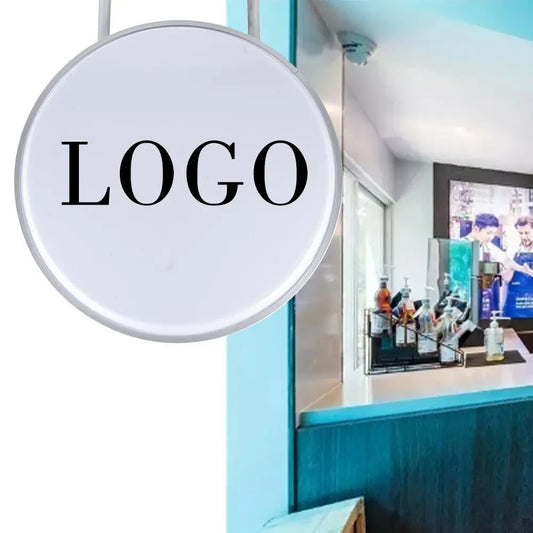 LED Round Light Box Sign, 10000K, Dual-Sided Display, Easy Installation, Energy-saving