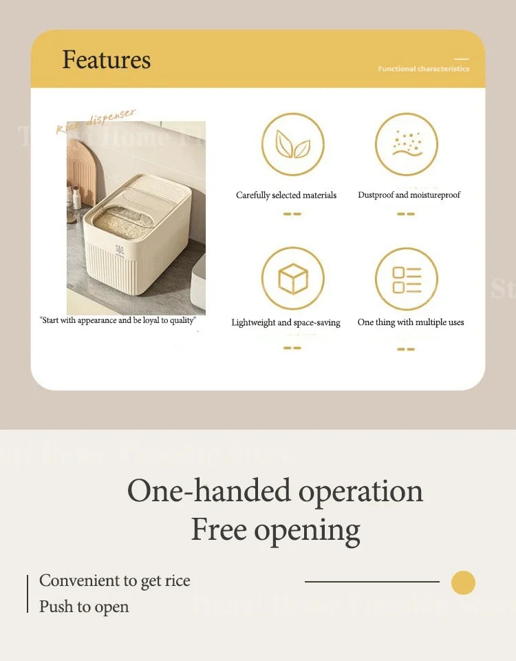 5/10/15KG Rice Storage Box Home with Lid Insect Proof Moisture Proof Rice Box Sealed Jar Kitchen Container Storing Dry Grain