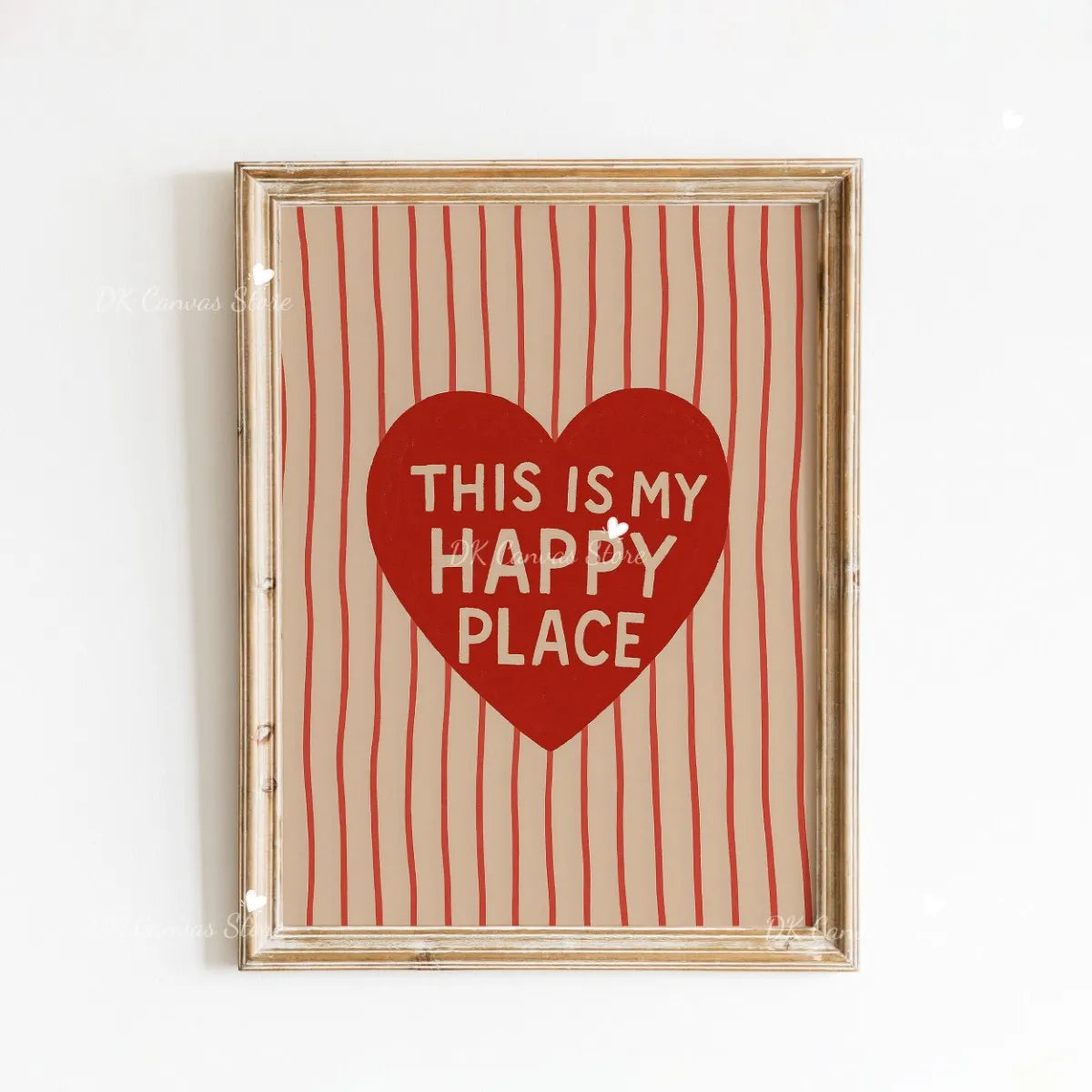 "This Is My Happy Place" Heart Quote Canvas Print Poster Modern Minimalism Art Prints Bedroom Living Room Wall Art Home Decor