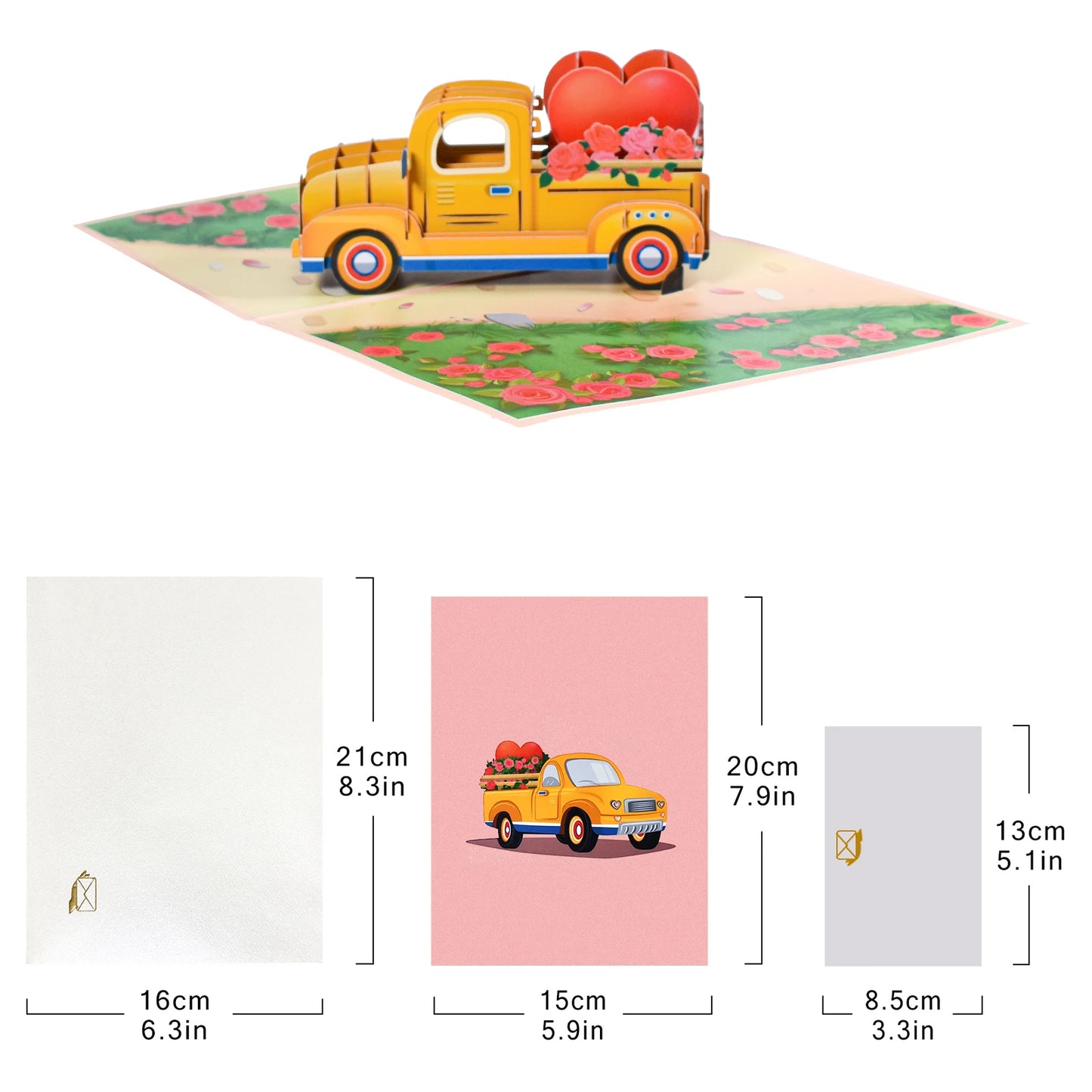 3D Love Pop Up Card for Valentine's Day Wedding Invitations Anniversary Wife Husband