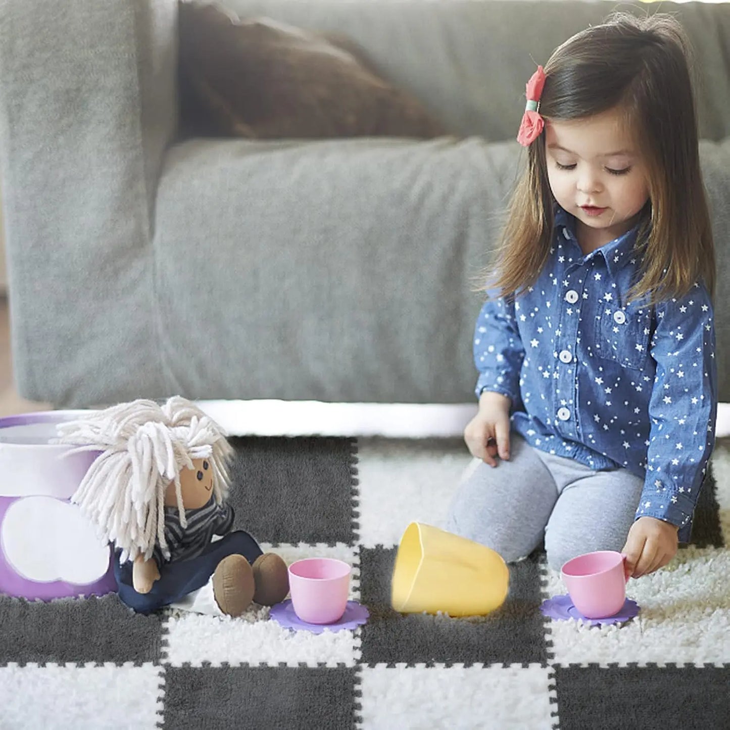 30X30X1cm Soft Plush Children's Mat Baby Toys Eva Foam Puzzle Carpet Warm Children Play Mats Interlocking Rugs Infant Carpet