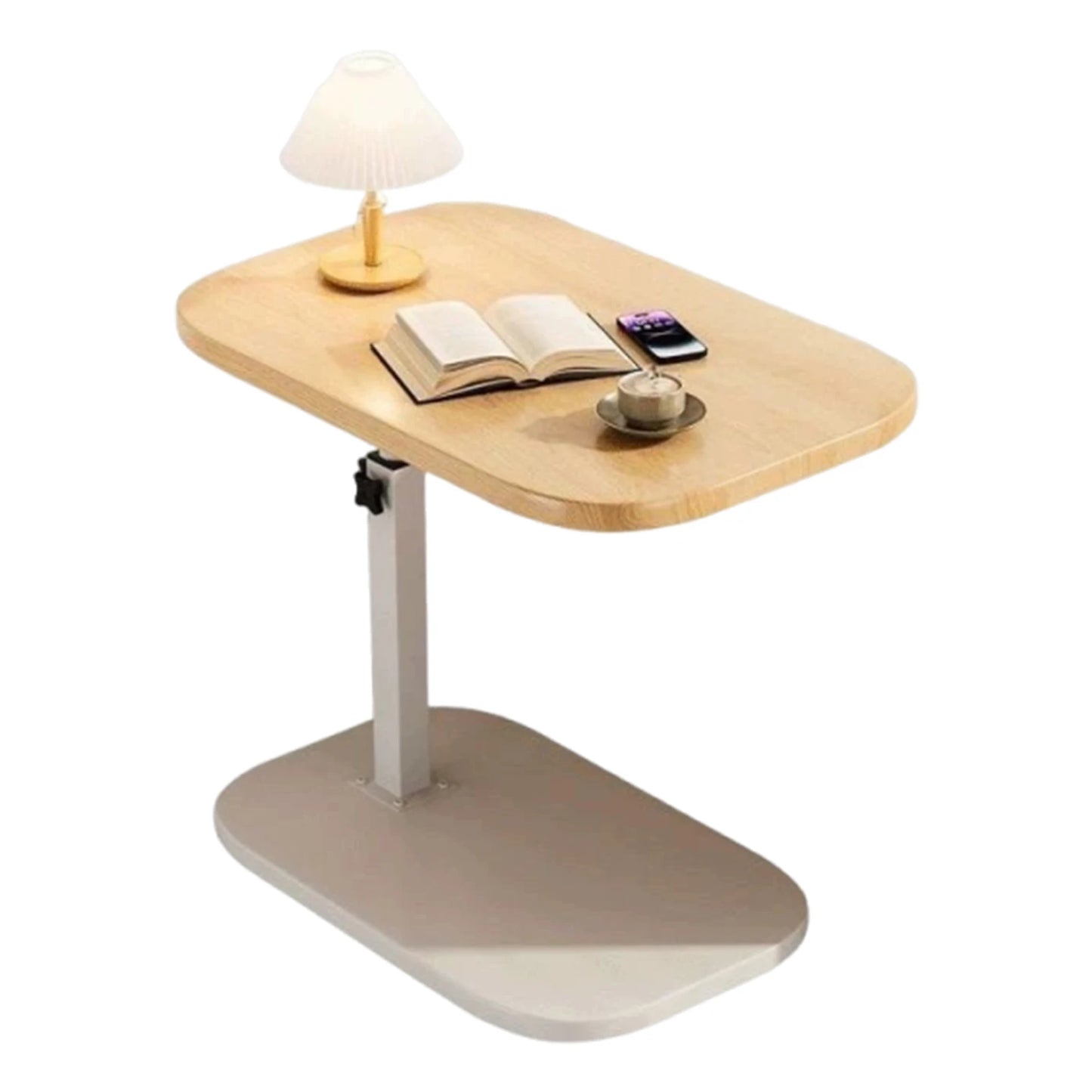 C Shaped Side Table Portable Corner Table 360°Swivel & Flip Top C Shaped End Table for Couch Laptop Stand Coffee Drink Table