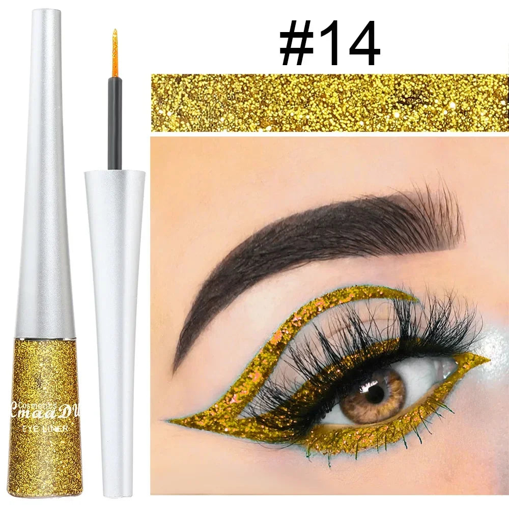 16 Colors Shiny Glitter Liquid Eyeliner