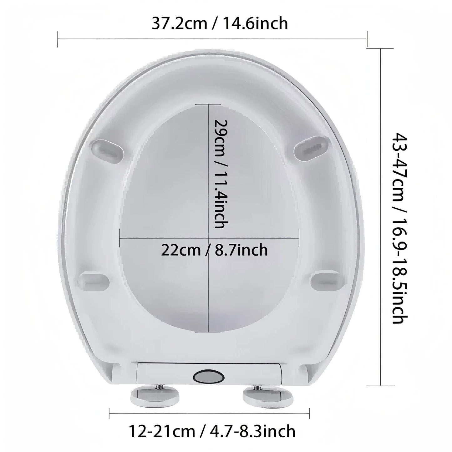 BRIEFNESS D-Shape Soft Close Toilet Seat, Antimicrobial Easy Clean PVC Material, Quick Release Hinges for Easy Cleaning, Univers