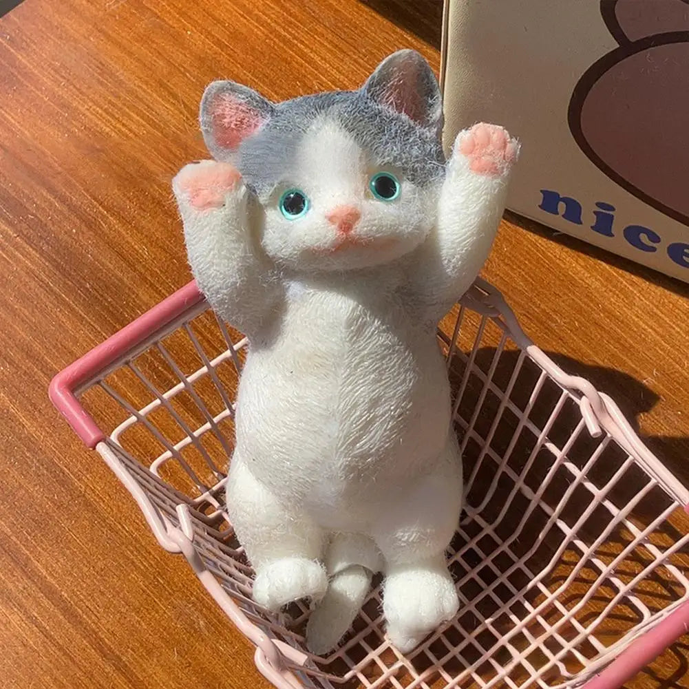Anxiety Relief Cat Toy Realistic Cat Squeeze Toy for Stress Relief Soft Tpr Fidget Toy for Kids Teens Adults