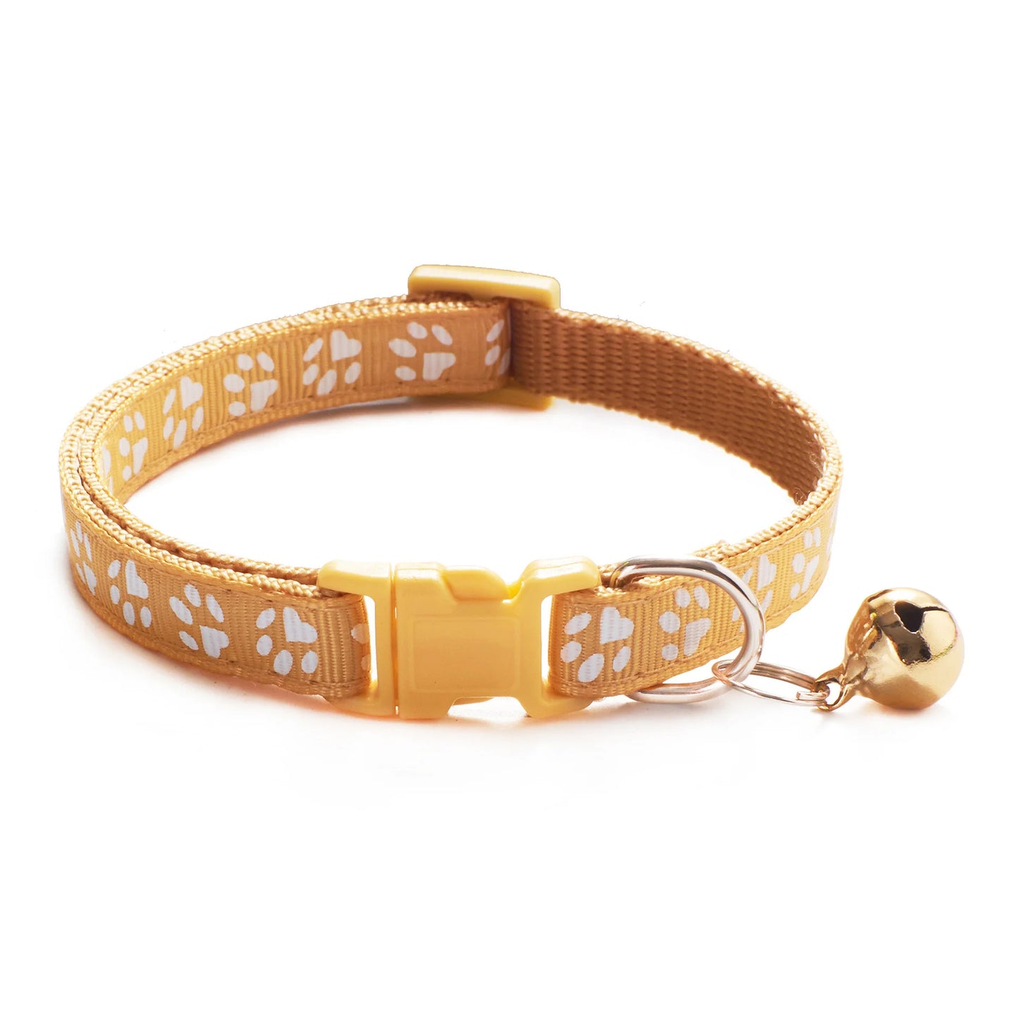 HABO Adjustable Pet Collar with Bell – Colorful Cartoon Footprint Necklace for Dogs, Puppies, Cats, and Kittens