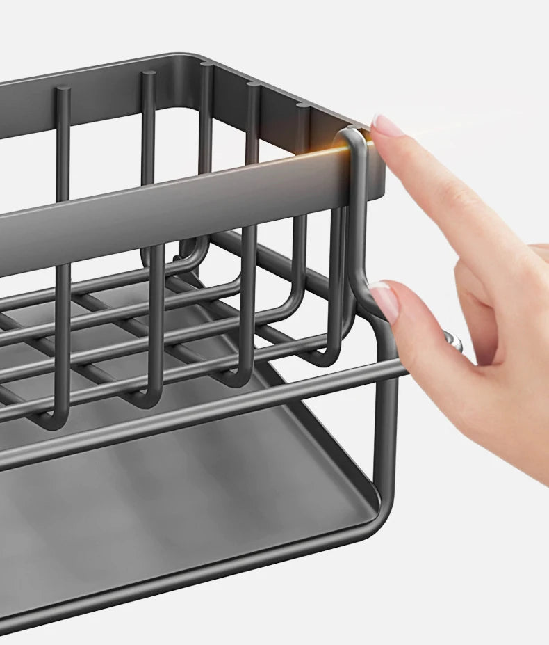 Sink Cleaning Tools Storage Rack Kitchen Multifunctional Stainless Steel Drain Rack for Sponge Cleanser Organiser Rag Hanger