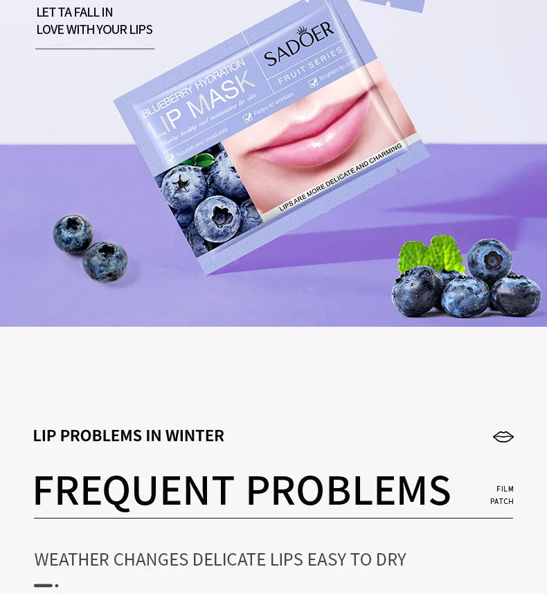 30pcs Fruits Lip Mask Moisturising Patches