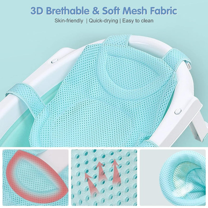 Baby Bath Cushion Pad Newborn Bathtub Mat Infant Bath Supporter Net Baby Bathtub Pillow Nonslip Floating Bathing Tub Seat