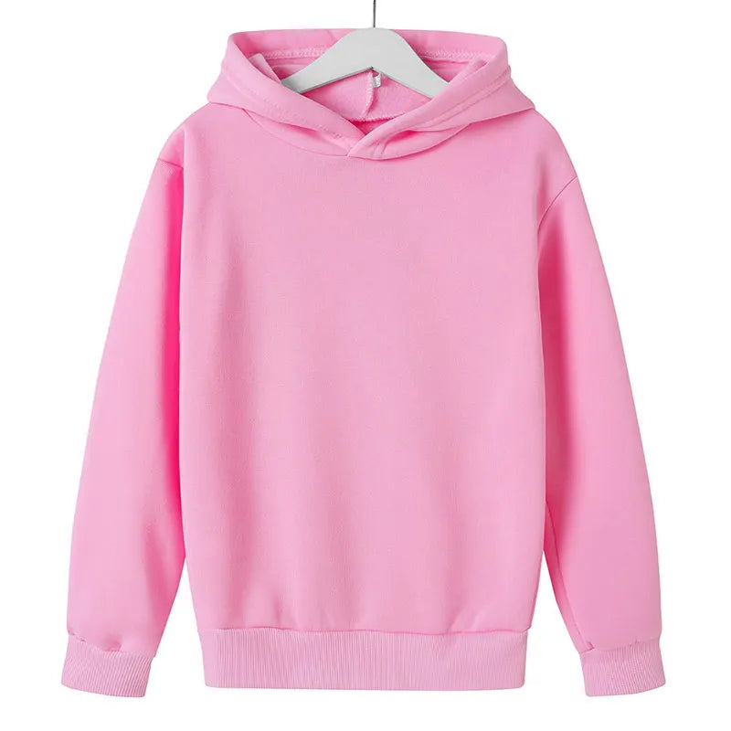 Solid Colour Children’s Hoodies – Casual Pullover Sweatshirts for Boys & Girls, Ages 3–12, Multiple Colours