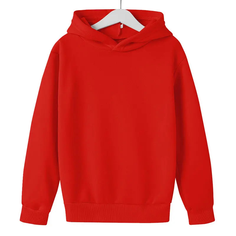 Solid Colour Children’s Hoodies – Casual Pullover Sweatshirts for Boys & Girls, Ages 3–12, Multiple Colours
