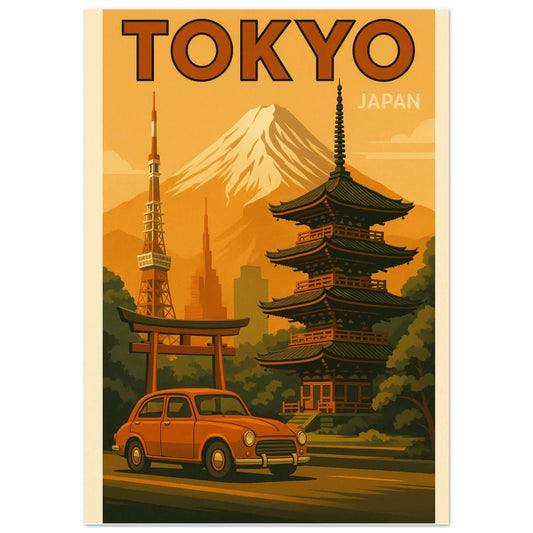 Vintage Tokyo Travel Poster - Classic Matte Art Print, Perfect for Home Décor
