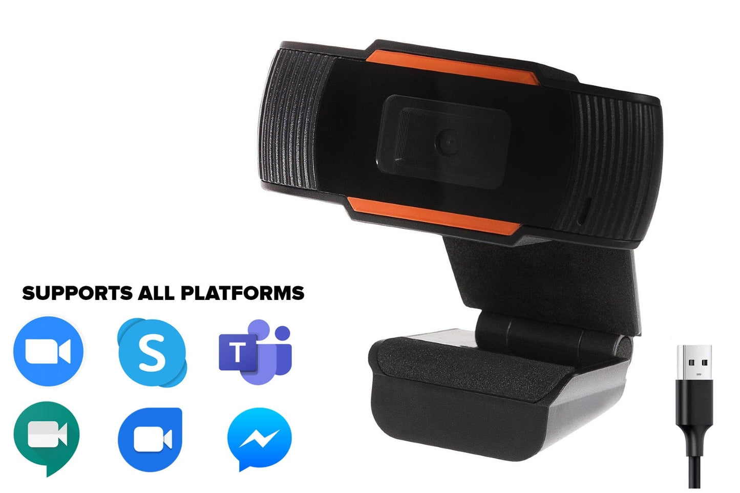 PRAKTICA HD USB-A Webcam with Built-in Noise Reduction Microphone