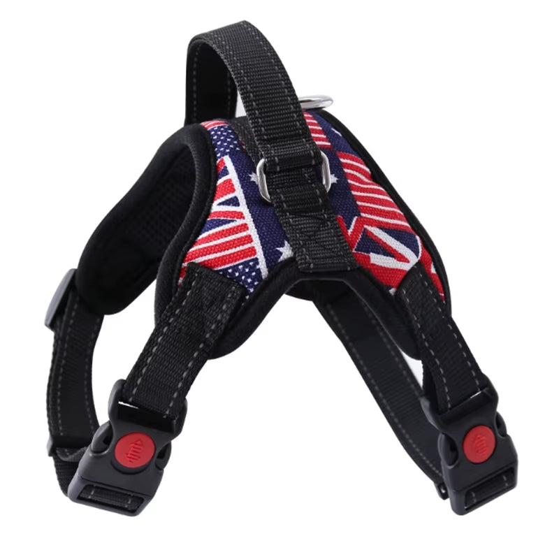 Small Medium Large Dog Harness Nylon Reflective Collar Vest Harnesses for Dogs Training Husky Alaskan Bulldog Breast-Band Belt