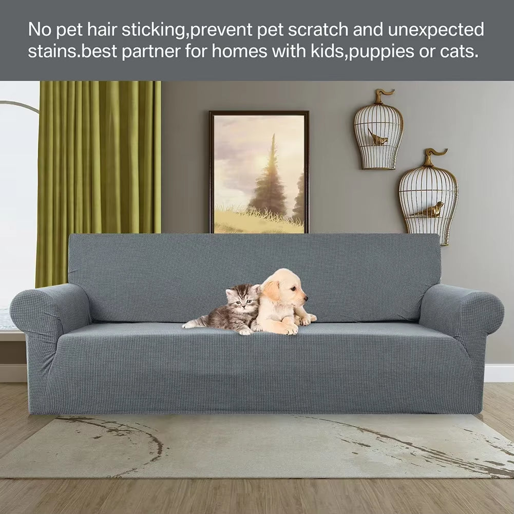 Stretch Jacquard Sofa Covers 1 2 3 4 Seater Couch Cover for Living Room Thick Sofa Slipcovers for Pets Kids Furniture Protector