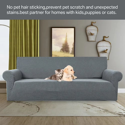 Stretch Jacquard Sofa Covers 1 2 3 4 Seater Couch Cover for Living Room Thick Sofa Slipcovers for Pets Kids Furniture Protector