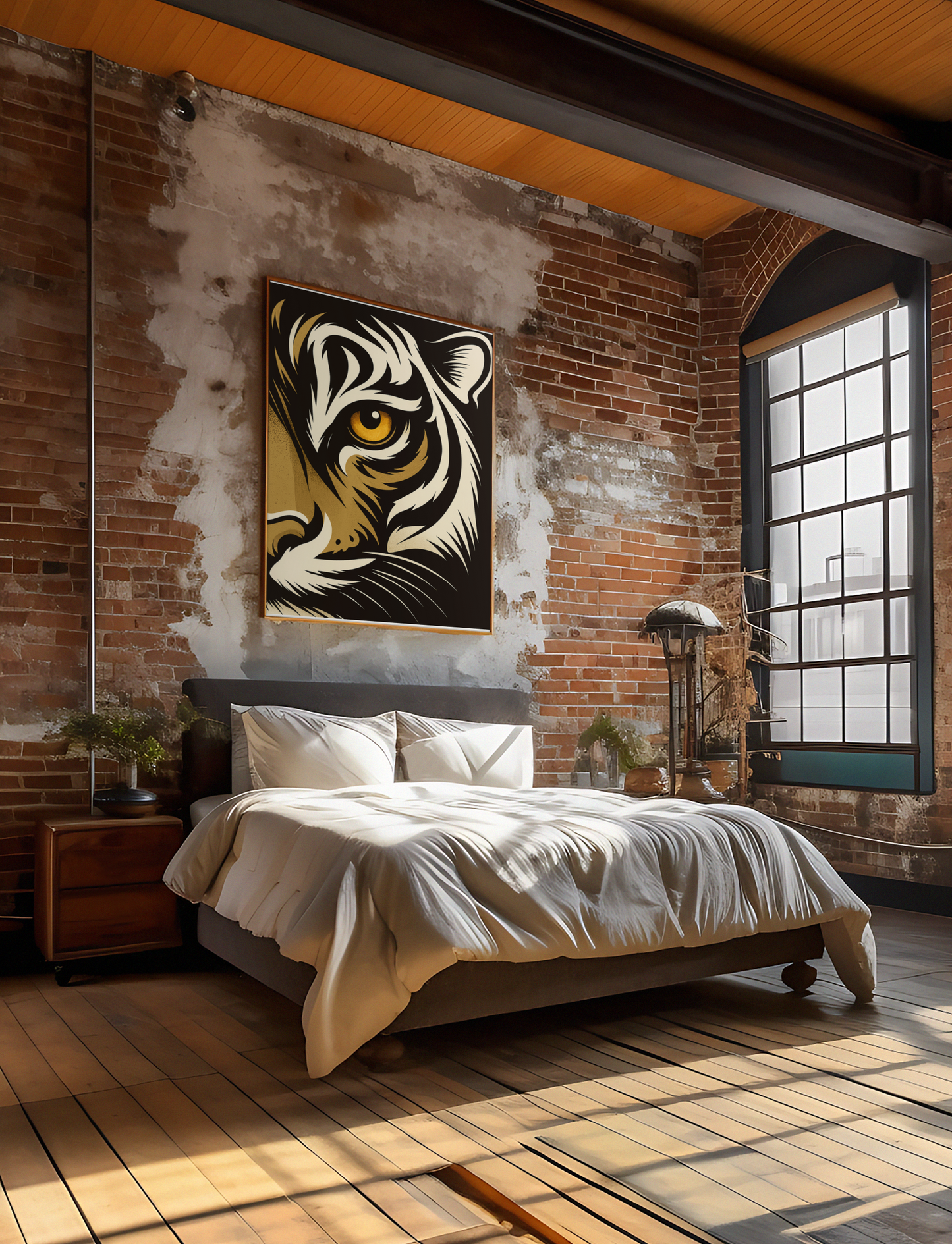 Lion Eye Wall Art - Bold Animal Portrait Poster - Modern Wildlife Decor