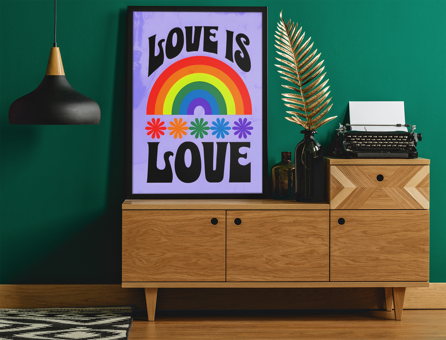 Love Is Love Rainbow Poster - Retro Pride Wall Art - Vibrant Home Decor