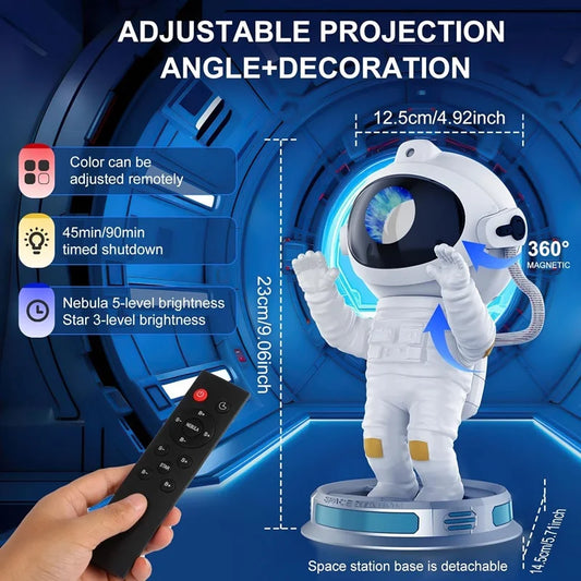 Astronaut Galaxy Star Projector – 360° LED Starry Sky Night Light