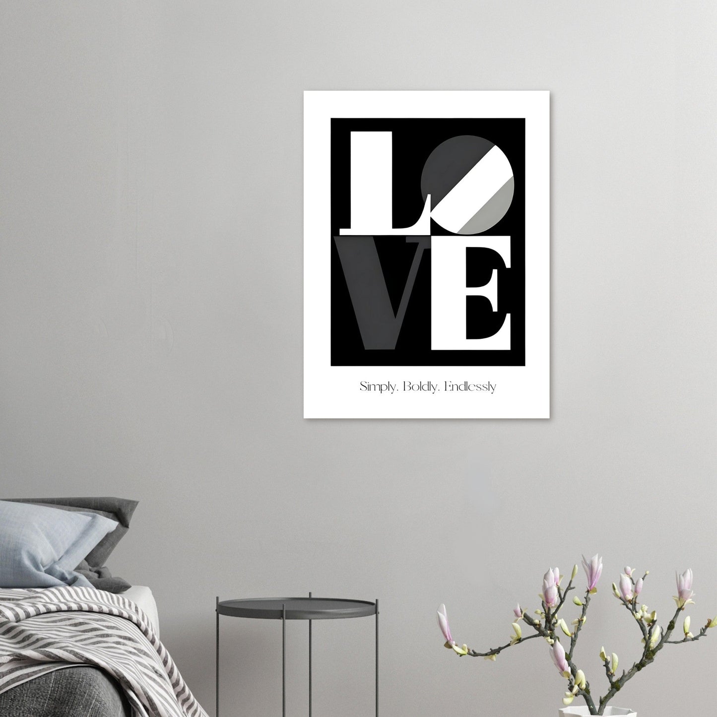 LOVE Poster – Monochrome Typography Wall Art | Bold Minimalist Design