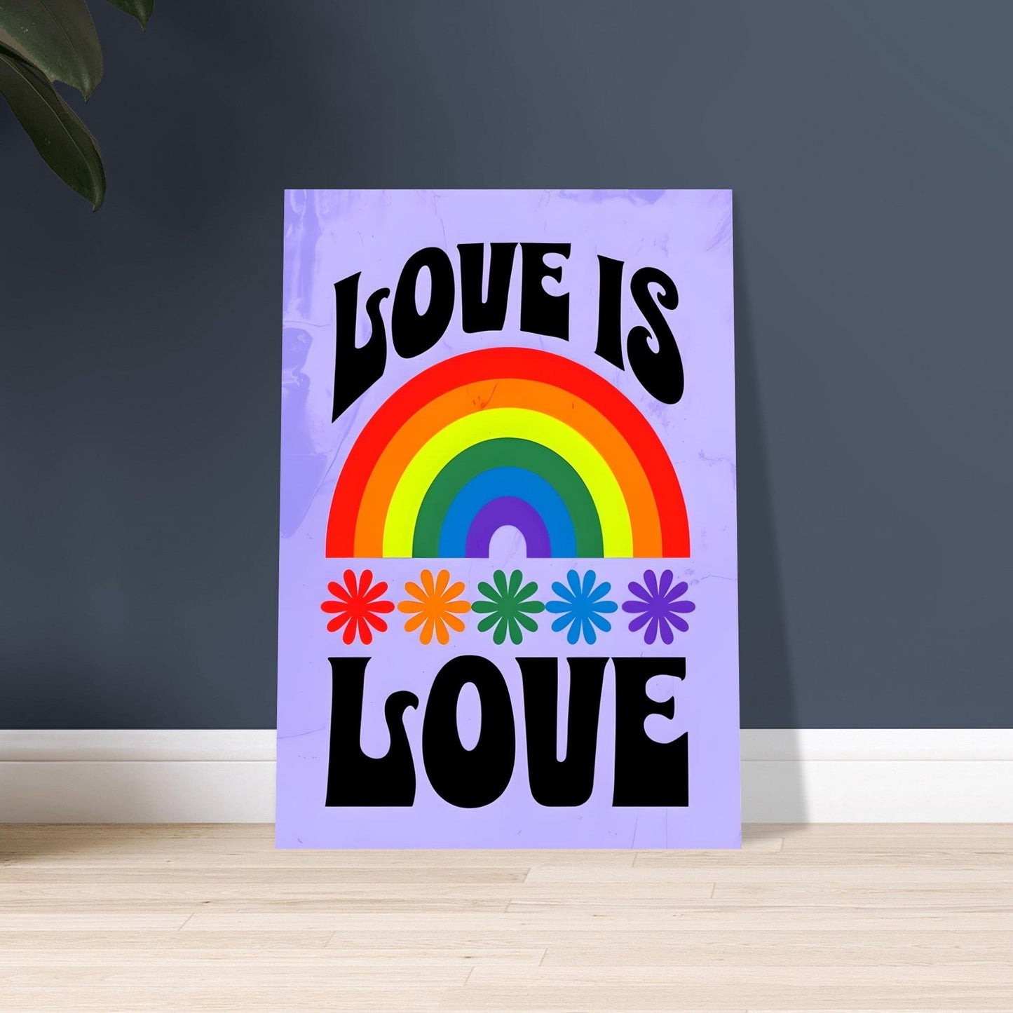 Love Is Love Rainbow Poster - Retro Pride Wall Art - Vibrant Home Decor