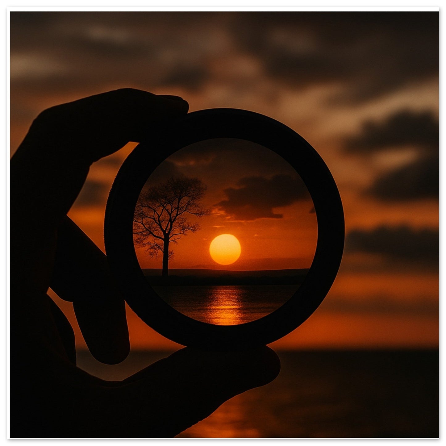 Sunset Through Lens Poster | Stunning Semi-Gloss Print | Perfect Wall Art Gift