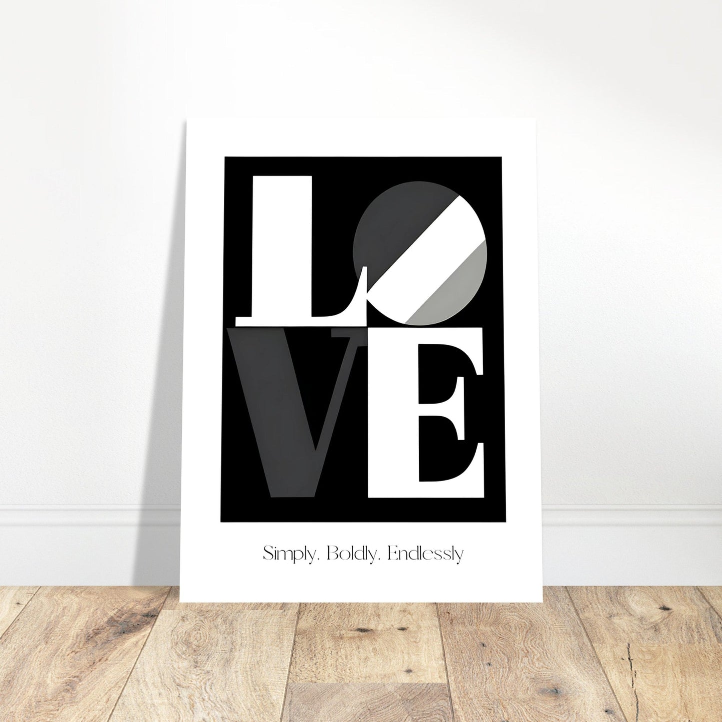 LOVE Poster – Monochrome Typography Wall Art | Bold Minimalist Design
