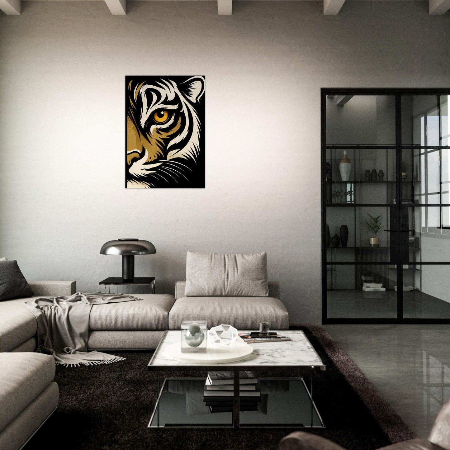 Lion Eye Wall Art - Bold Animal Portrait Poster - Modern Wildlife Decor