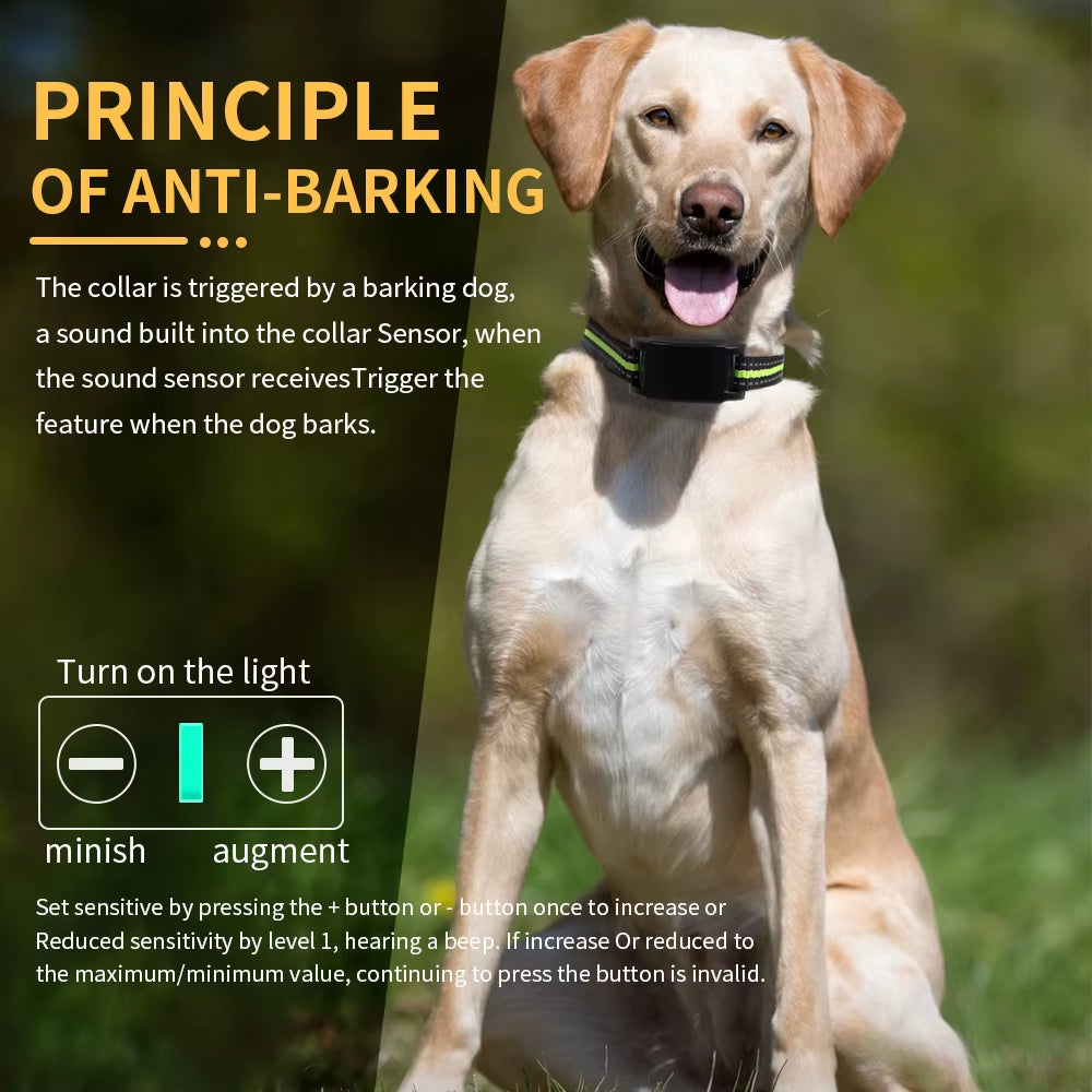 Dog Training Collar Anti-Barking Collar Automatic anti Bark Dog Collar USB Rechargeable Dog Trainer Electric Shock Beep