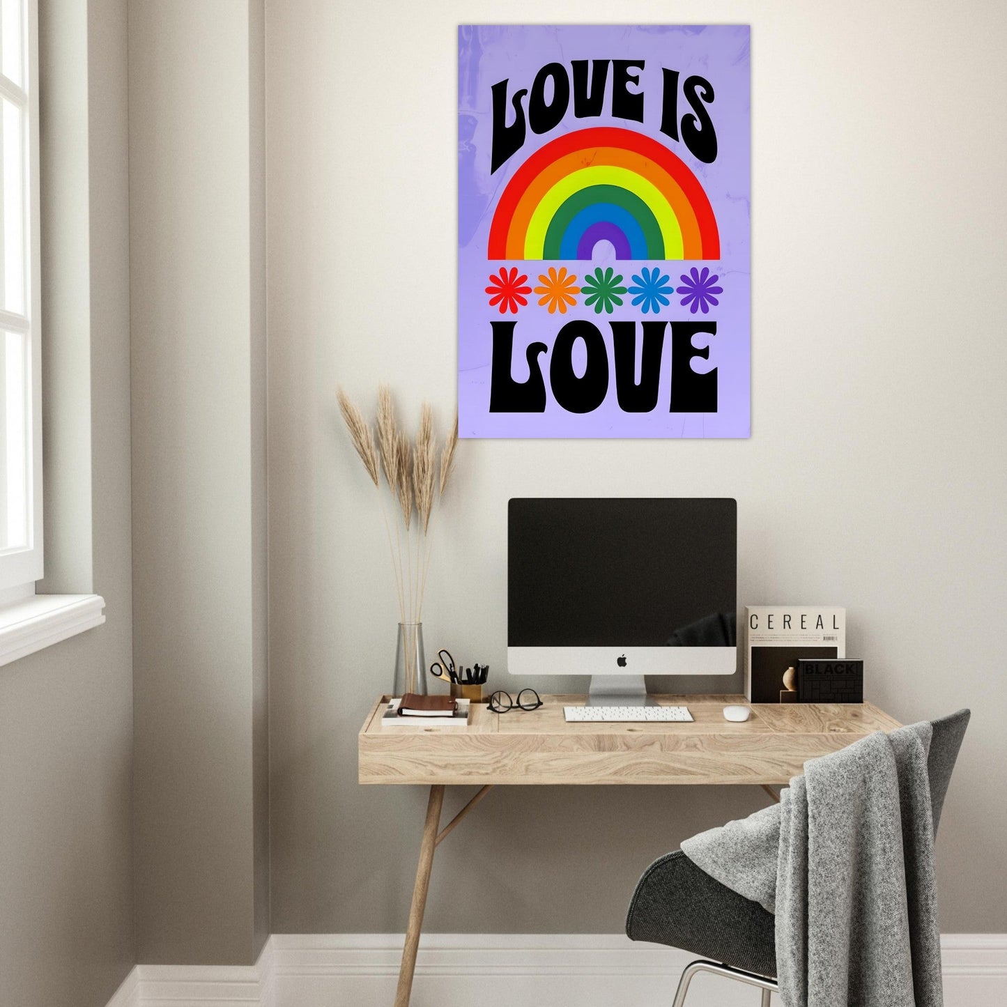Love Is Love Rainbow Poster - Retro Pride Wall Art - Vibrant Home Decor