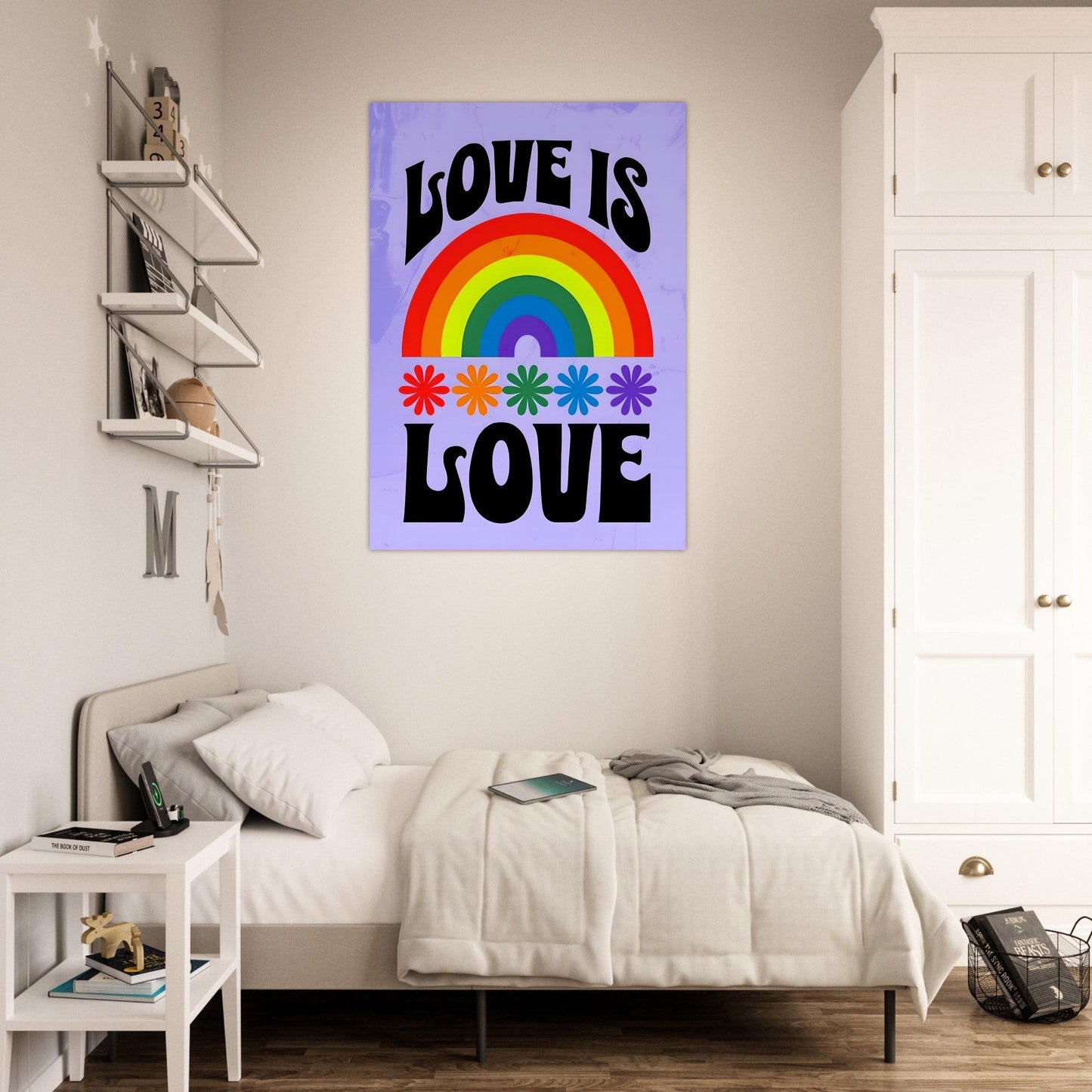 Love Is Love Rainbow Poster - Retro Pride Wall Art - Vibrant Home Decor