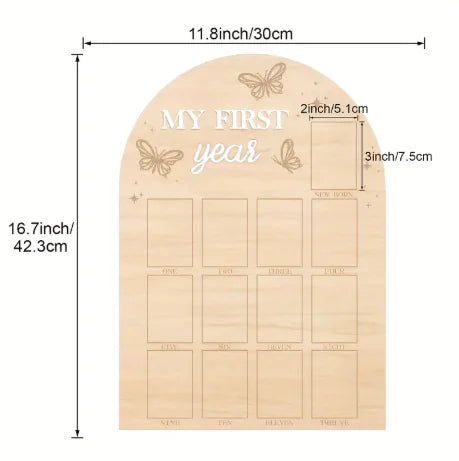 Wooden Newborn Memory Photo Frame – My First Year Keepsake