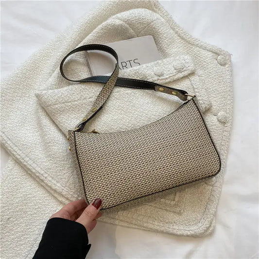 Vintage Solid Color Women's Underarm Bag