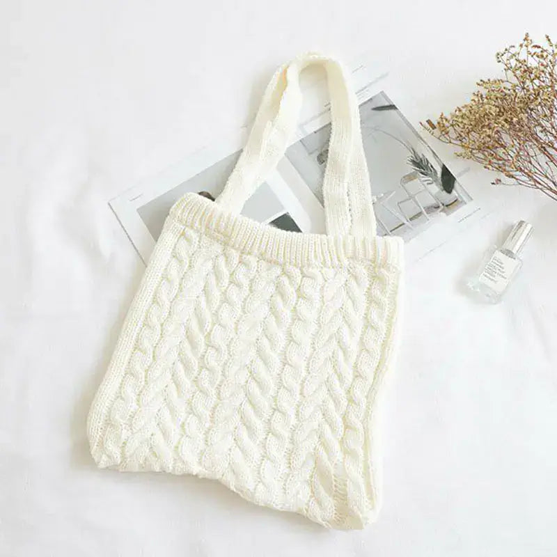 Soft Knit Plush Tote Bag