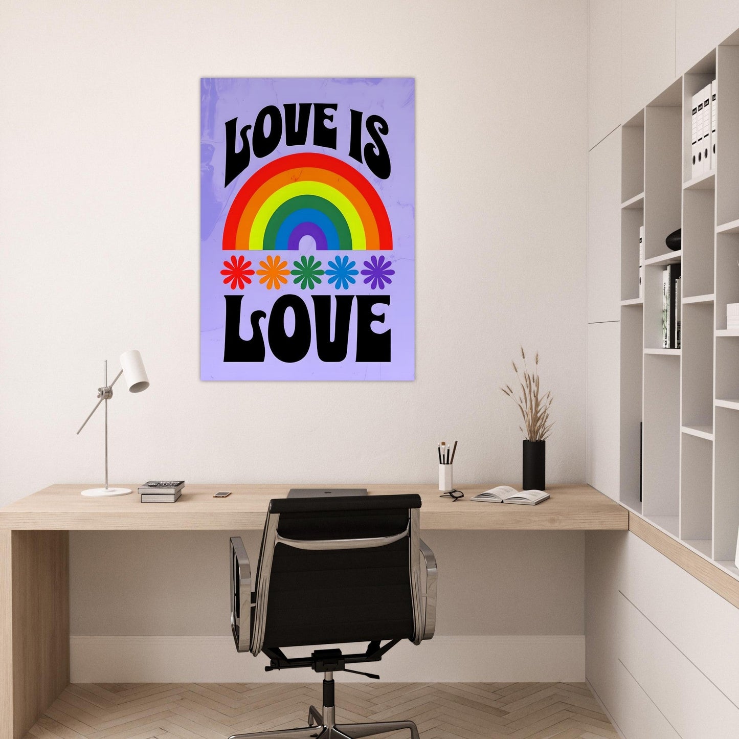 Love Is Love Rainbow Poster - Retro Pride Wall Art - Vibrant Home Decor