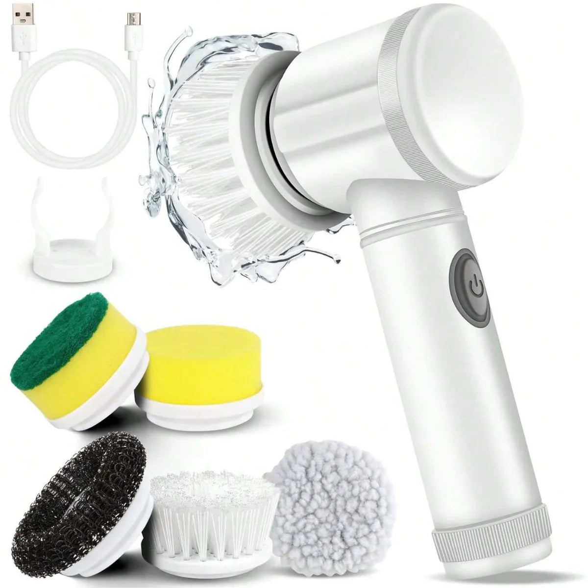 Magic Multi-Surface Cleaning Brush - Cordless Electric Scrubber with Interchangeable Heads